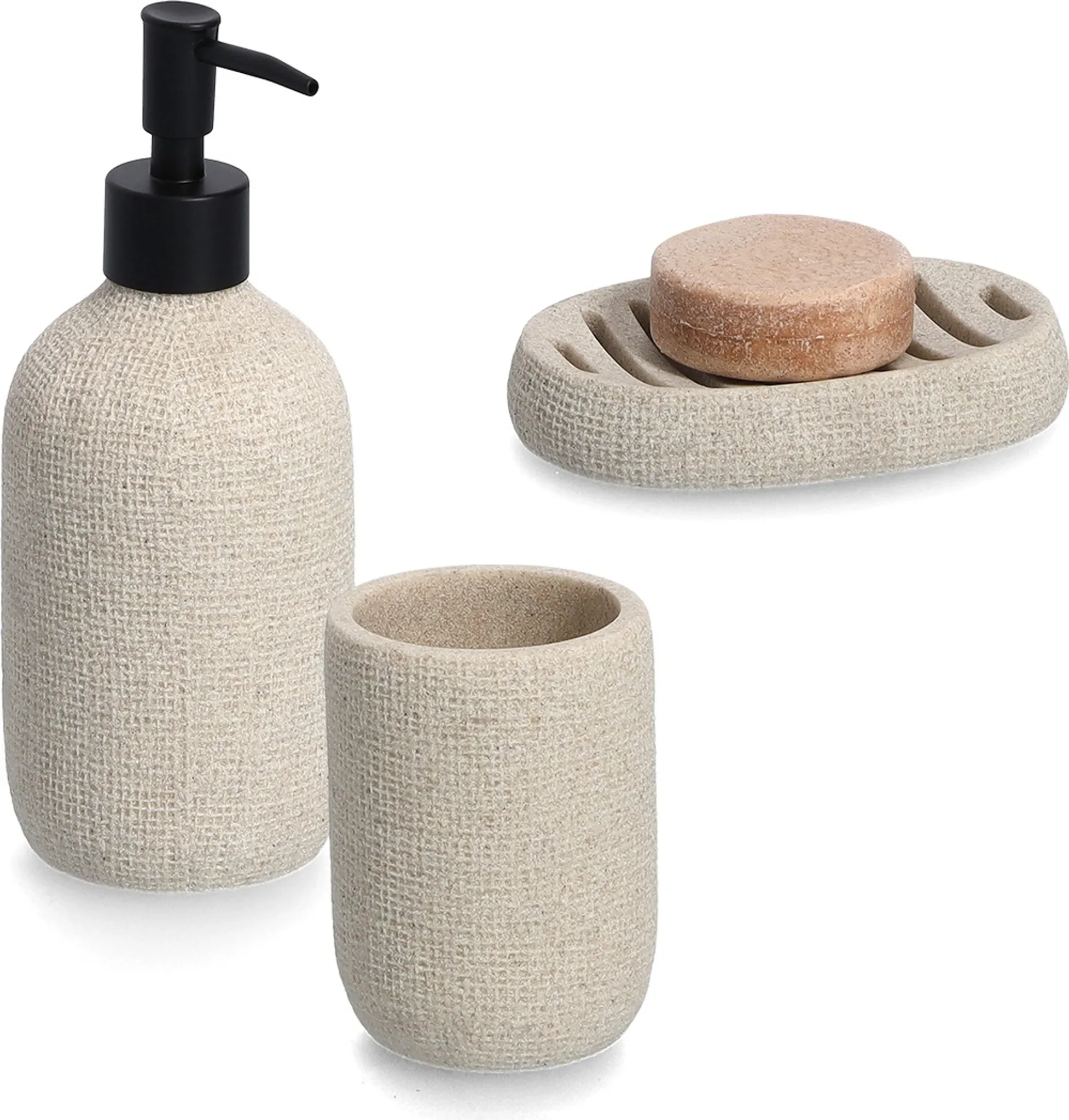 Seifenschale „Natural“ – Polyresin, Beige, 13 × 9 × 2 cm